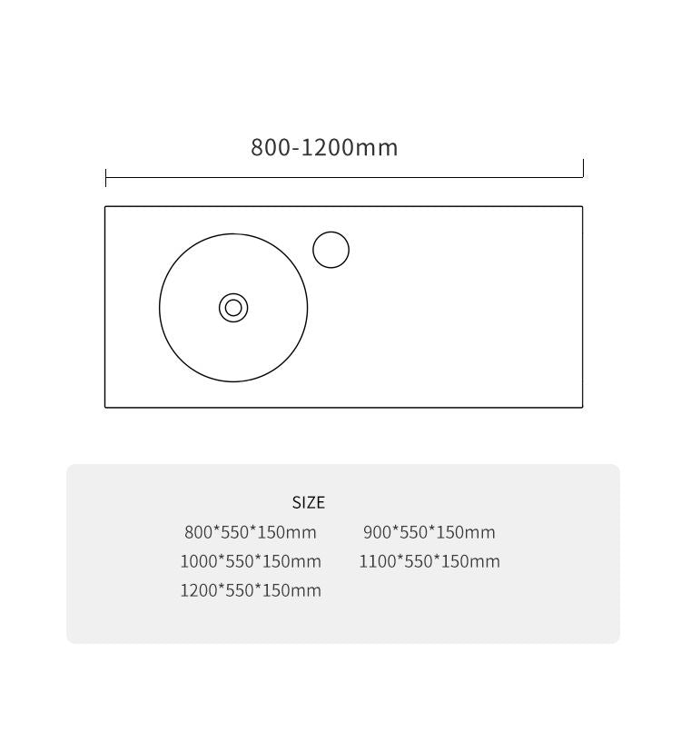 BL-2114 Integrated Basin - Size Chart