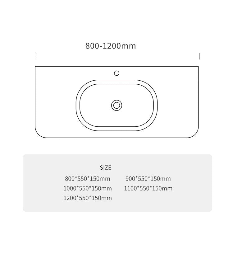 BL-2109 Integrated Basin - Size Chart