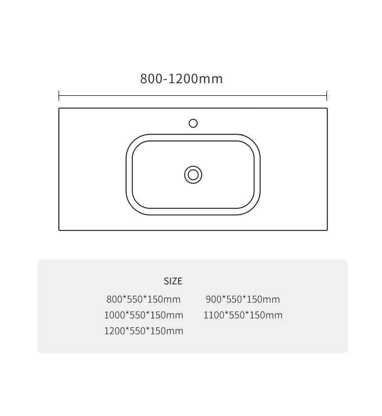 BL-2104 Integrated Basin - Size Chart