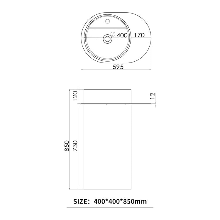 BL-6658 Pedestal Basin - view 2