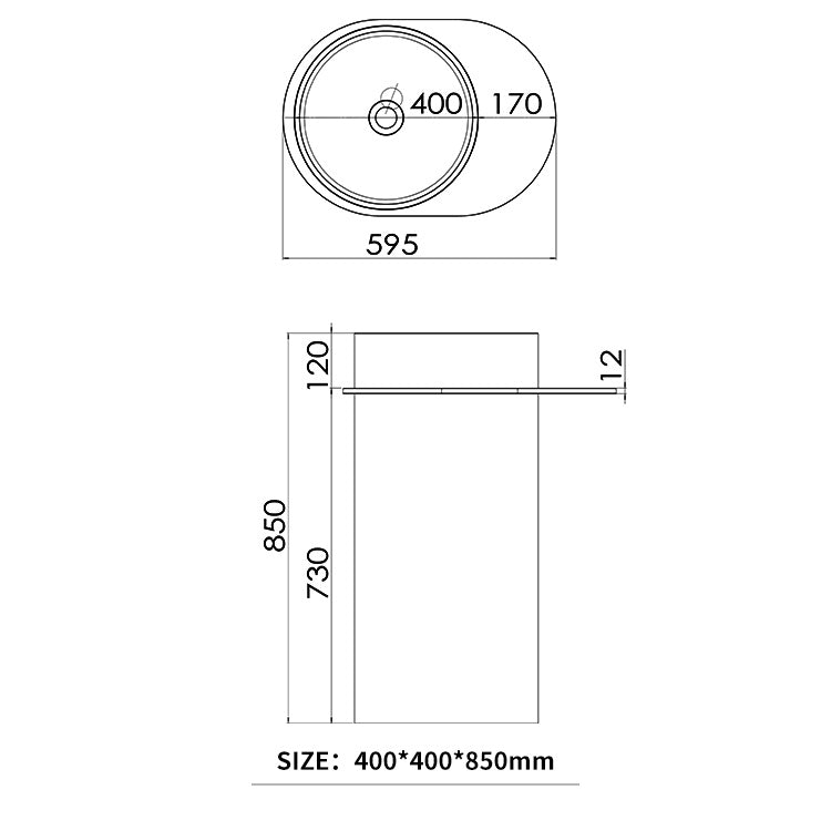 BL-6601 Pedestal Basin - view 2