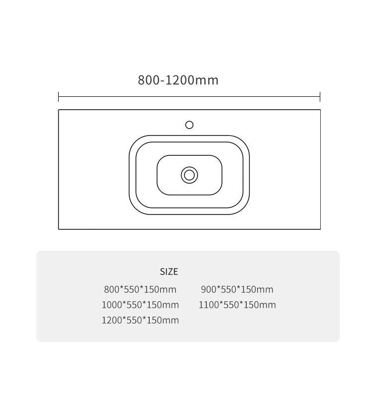 BL-2103 Integrated Basin - Size Chart