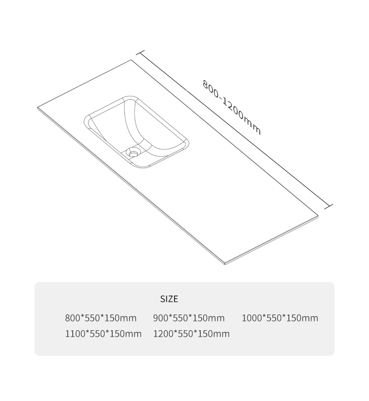 BL-2119 Integrated Basin - Size Chart
