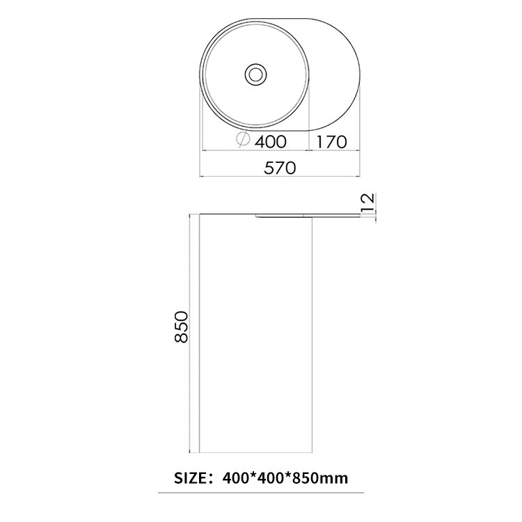 BL-6602 Pedestal Basin - view 2