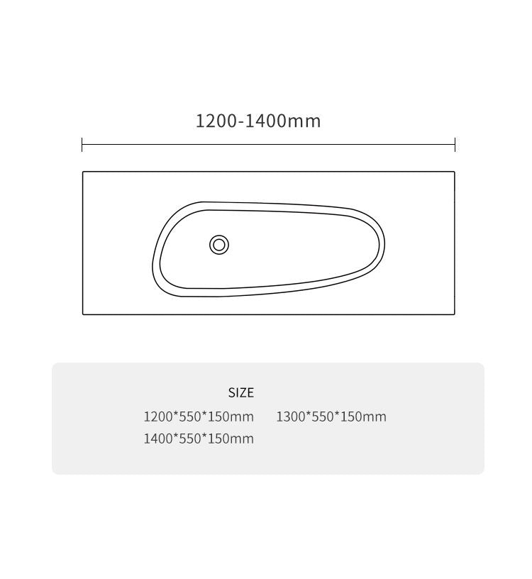 BL-2110 Integrated Basin - Size Chart