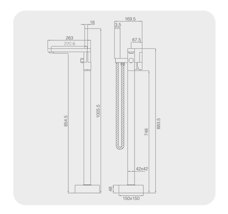 BL-3104 Floor Mounted Bathtub Faucet