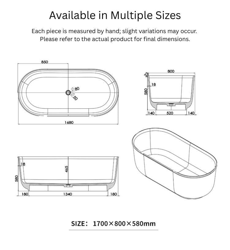 BL-8225 Artificial Stone Bathtub