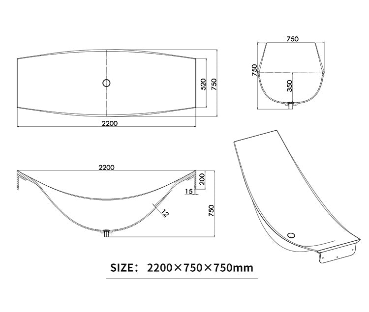 BL-8227 Artificial Stone Bathtub
