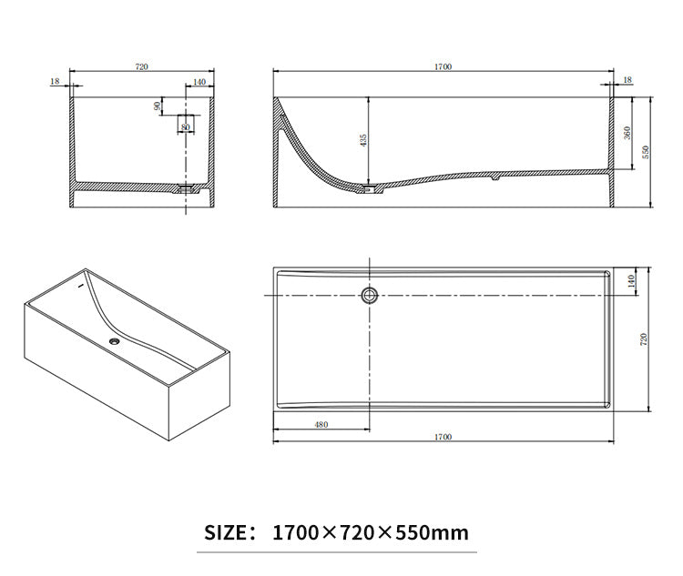 BL-8232 Artificial Stone Bathtub