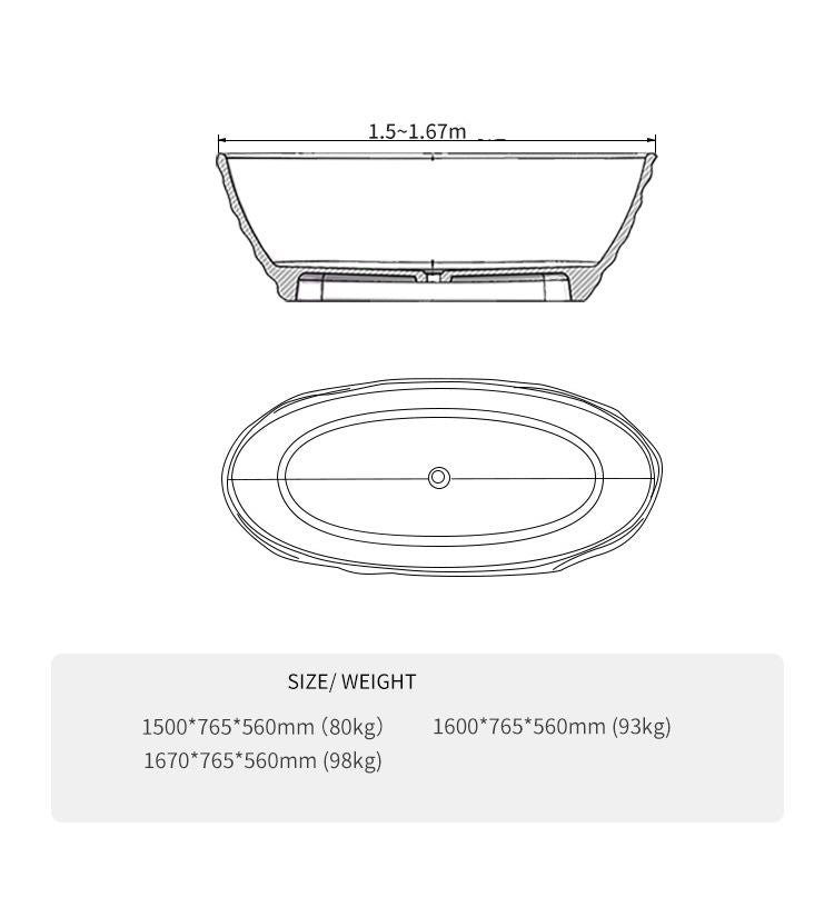 BL-9108 Resin Bathtub