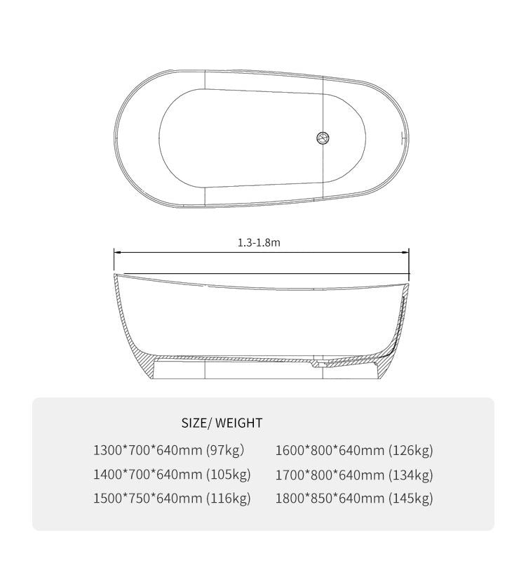 BL-8114 Artificial Stone Bathtub