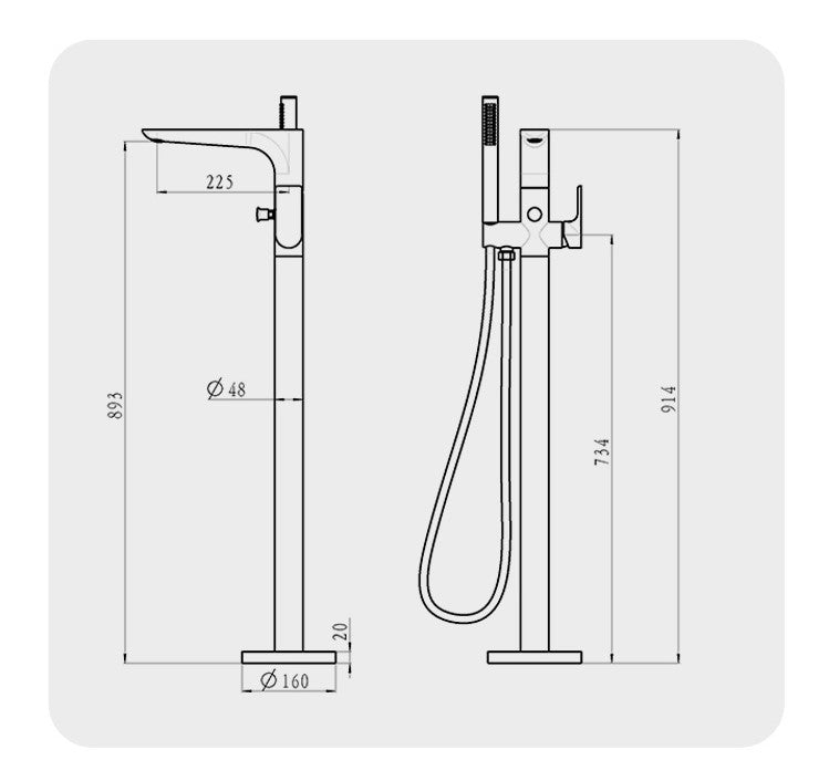 BL-3107 Floor Mounted Bathtub Faucet