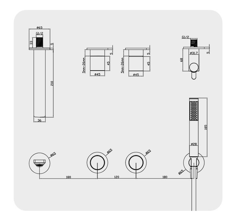 BL-3308 Wall Mounted Bathtub Faucet