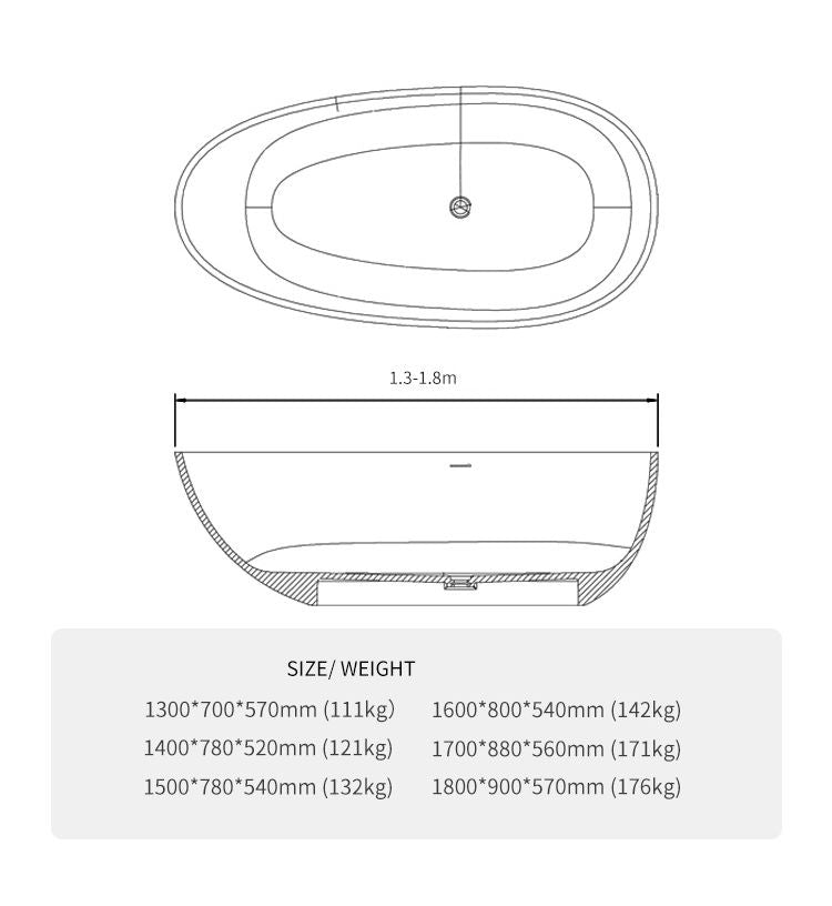 BL-8102 Artificial Stone Bathtub