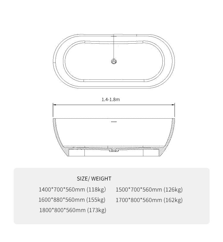 BL-8103 Artificial Stone Bathtub