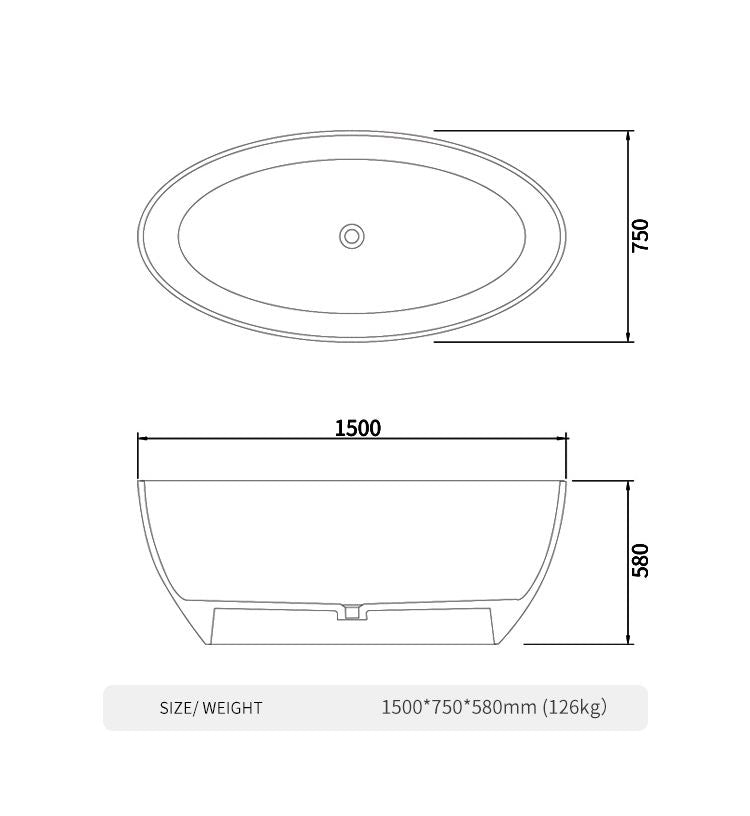 BL-8104 Artificial Stone Bathtub