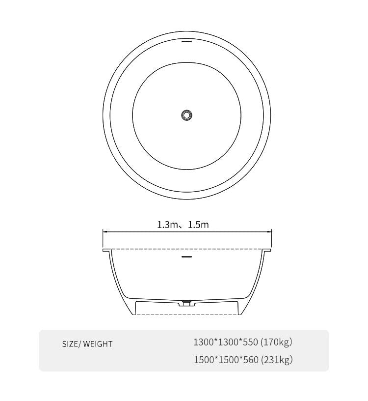 BL-8105 Artificial Stone Bathtub
