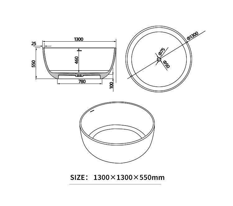 BL-8105 Artificial Stone Bathtub