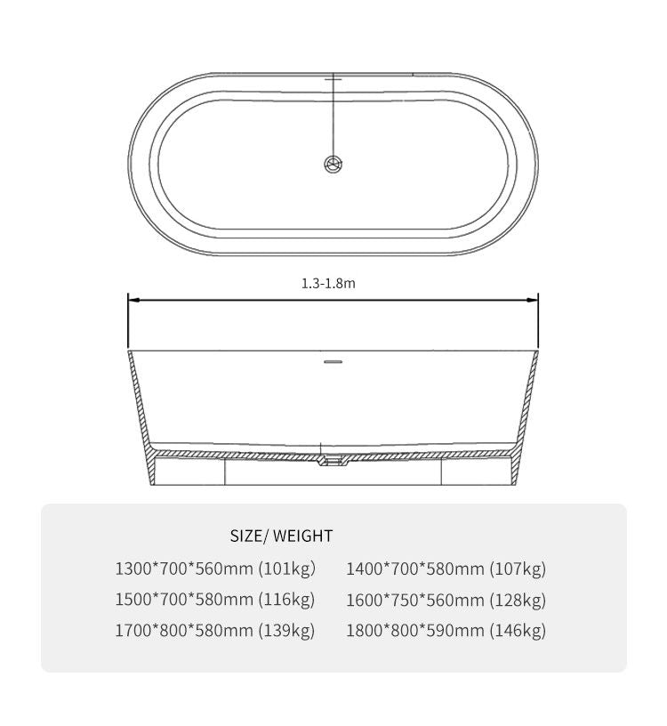 BL-8106 Artificial Stone Bathtub