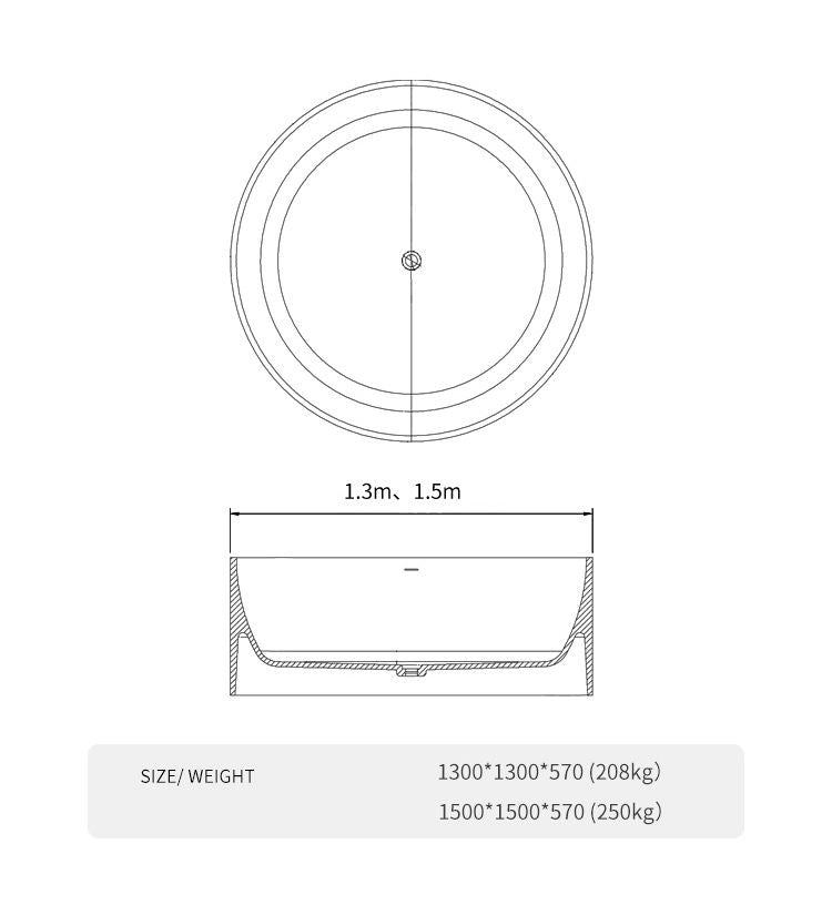 BL-8107 Artificial Stone Bathtub