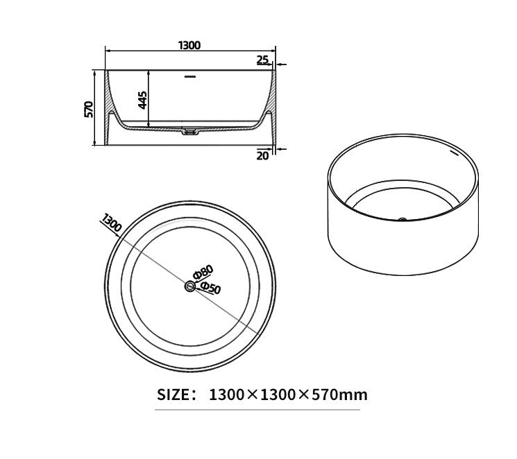 BL-8107 Artificial Stone Bathtub
