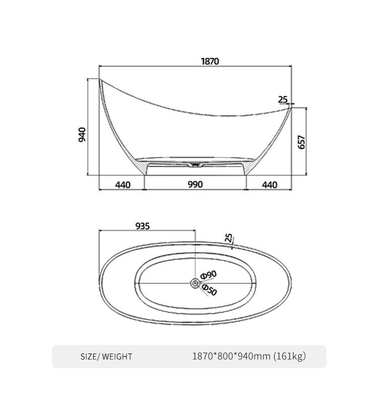 BL-8110 Artificial Stone Bathtub