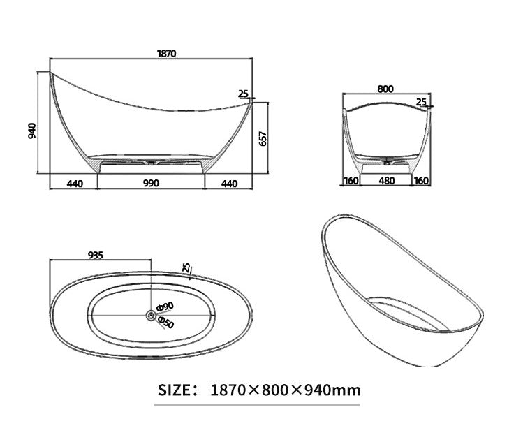 BL-8110 Artificial Stone Bathtub