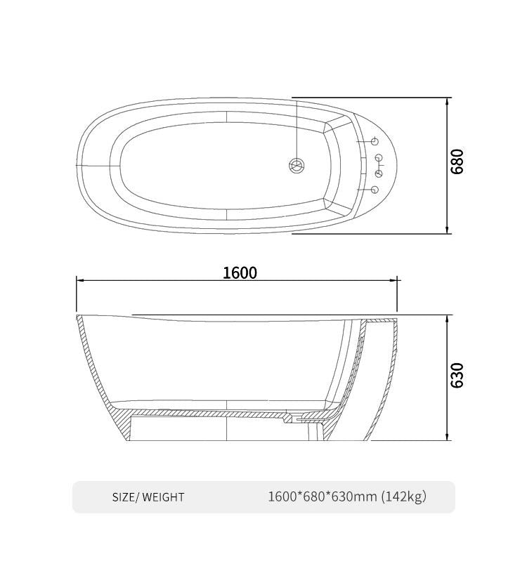 BL-8117 Artificial Stone Bathtub