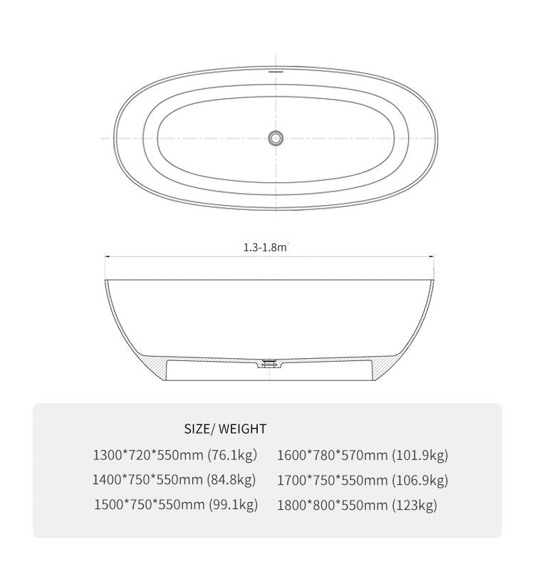BL-8201 Artificial Stone Bathtub