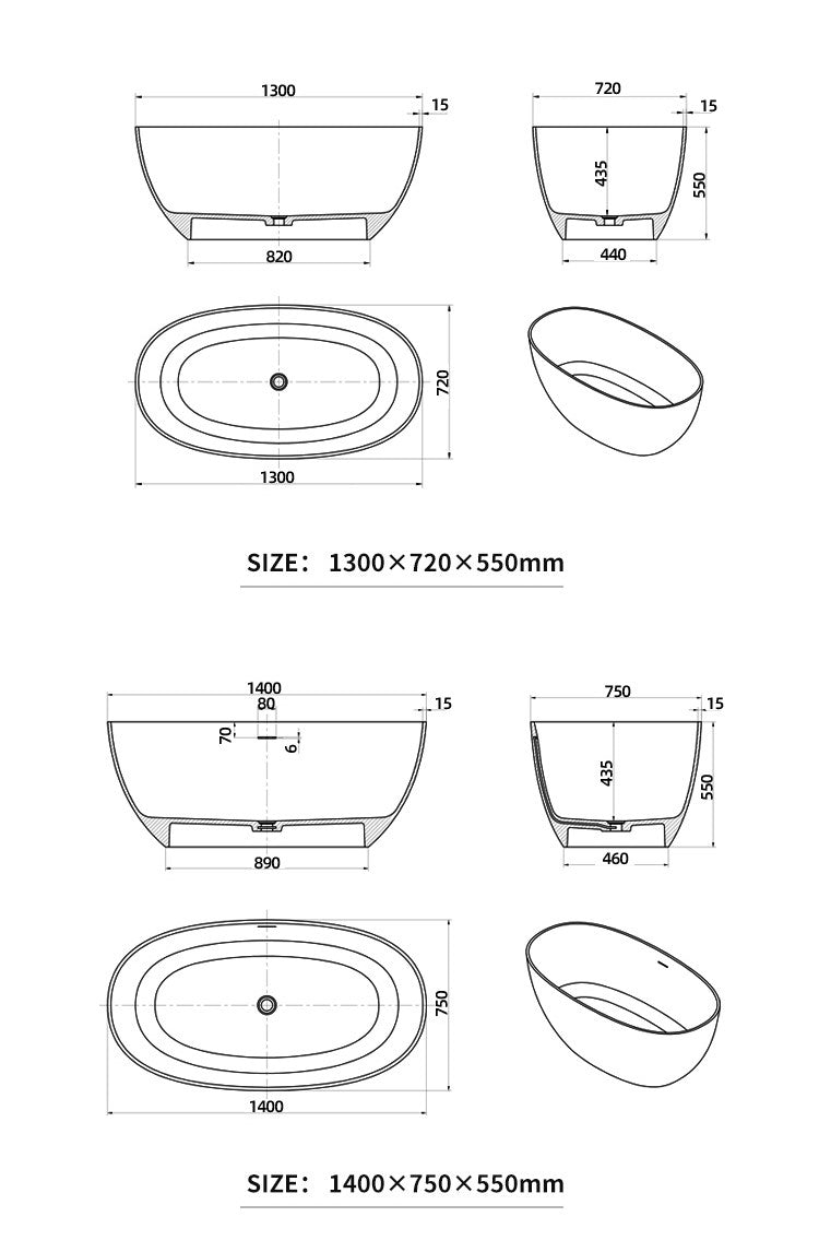 BL-8201 Artificial Stone Bathtub
