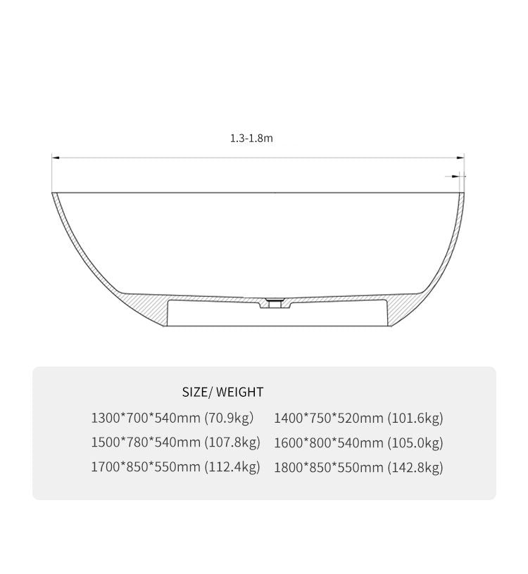 BL-8202 Artificial Stone Bathtub