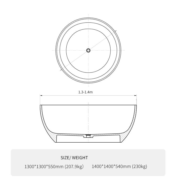 BL-8203 Artificial Stone Bathtub