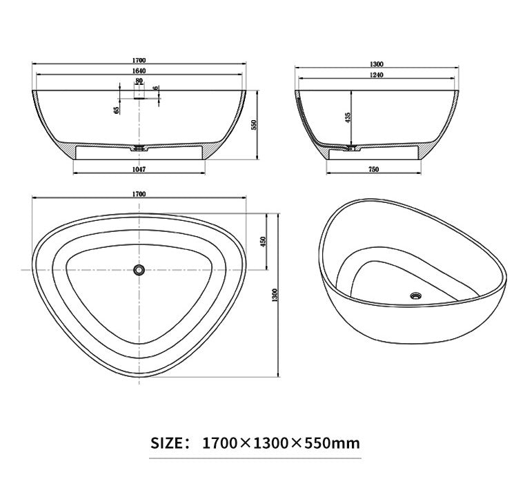 BL-8206 Artificial Stone Bathtub