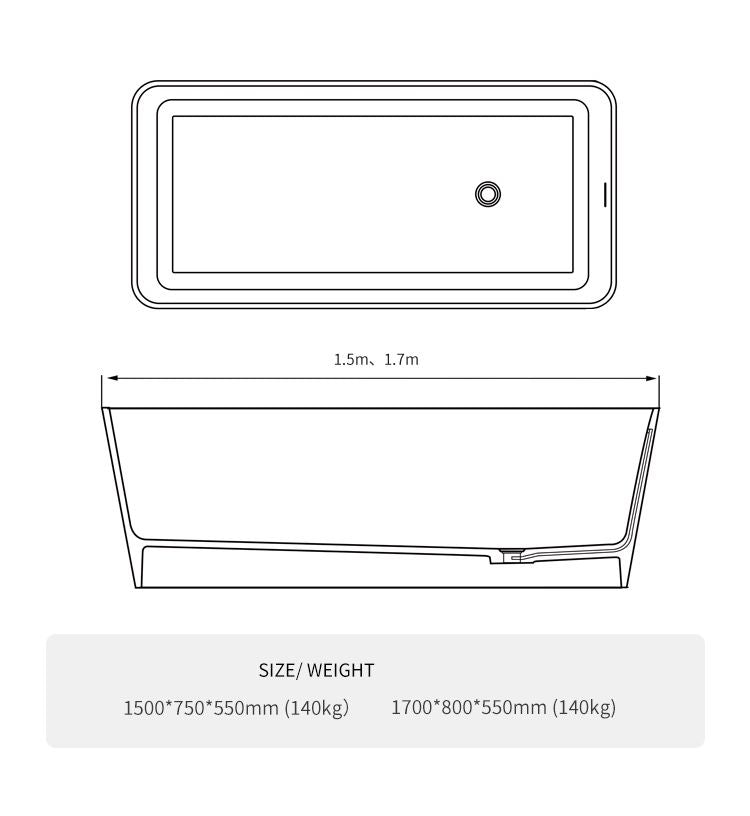 BL-8208 Artificial Stone Bathtub