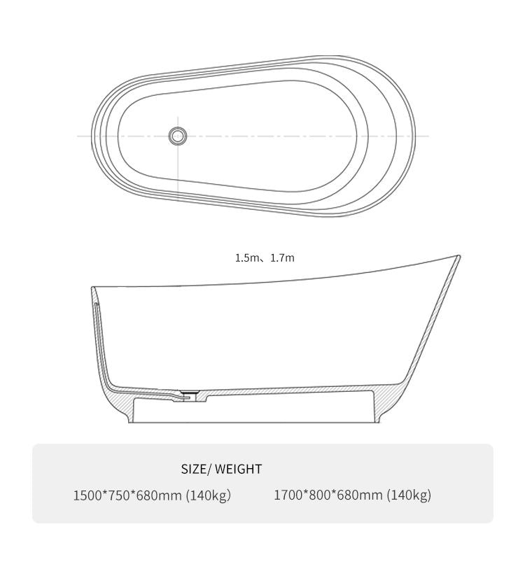 BL-8209 Artificial Stone Bathtub