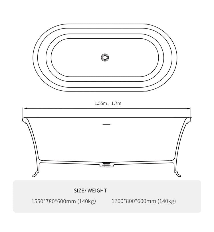 BL-8210 Artificial Stone Bathtub