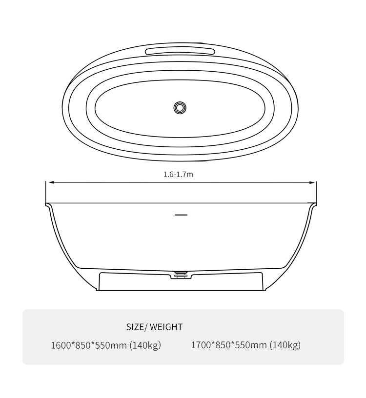 BL-8215 Artificial Stone Bathtub