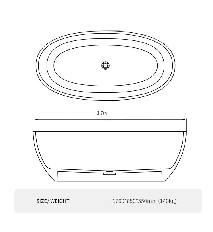 BL-8217 Artificial Stone Bathtub