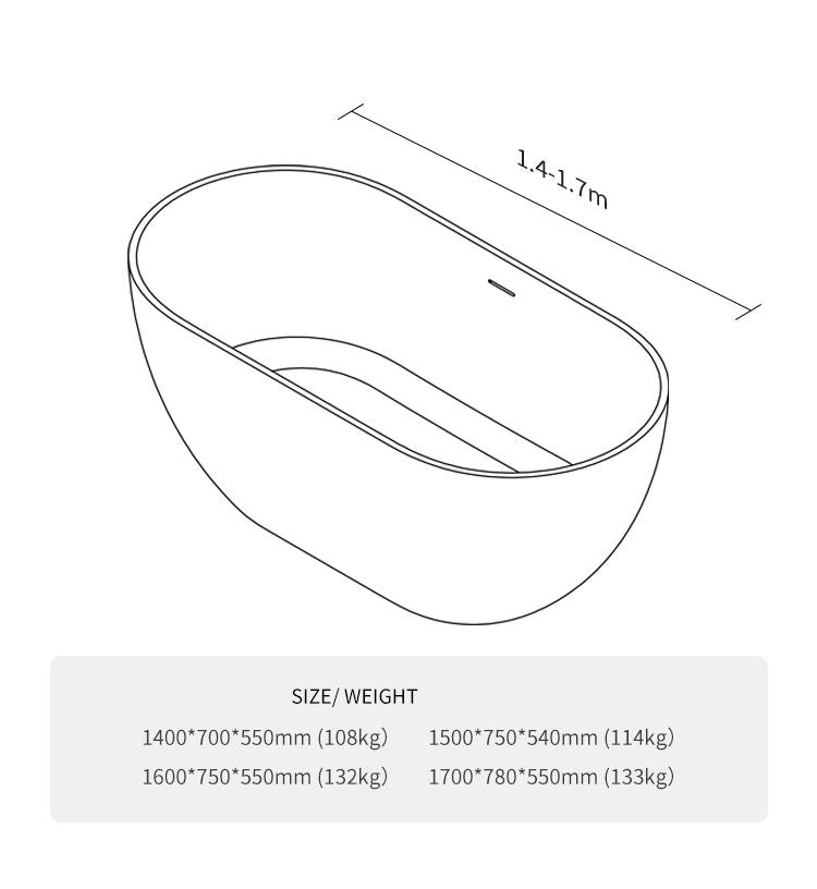 BL-8250 Artificial Stone Bathtub