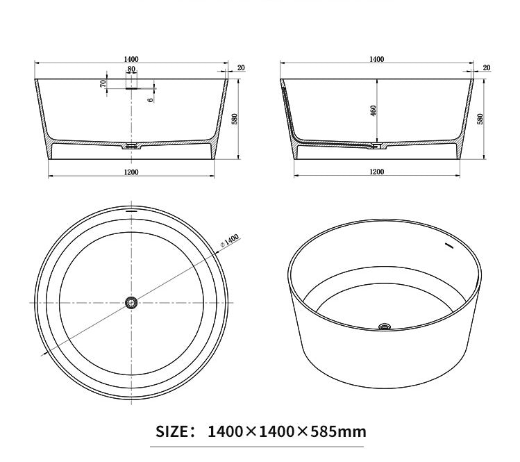 BL-8251 Artificial Stone Bathtub
