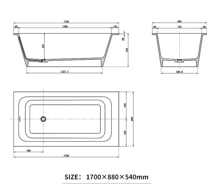 BL-8253 Artificial Stone Bathtub