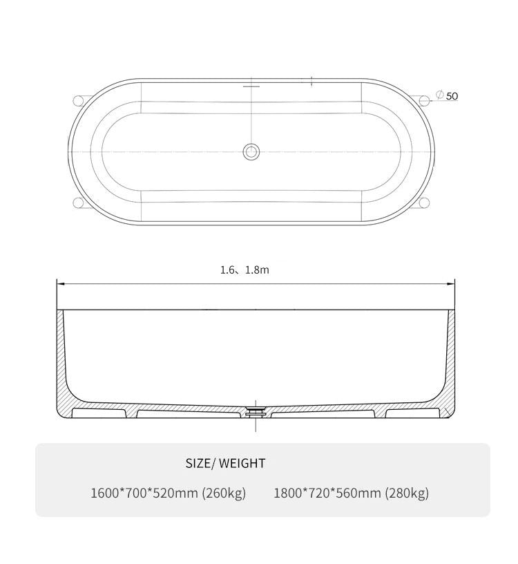 BL-8301 Artificial Stone Bathtub