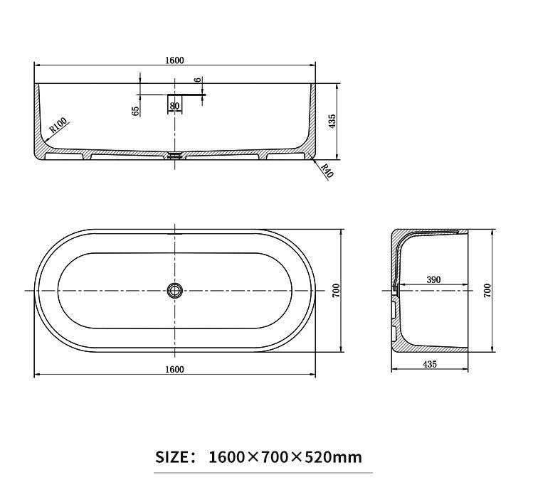BL-8301 Artificial Stone Bathtub