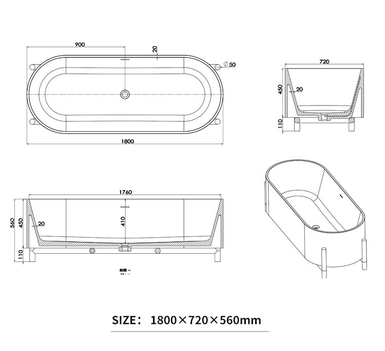 BL-8301 Artificial Stone Bathtub