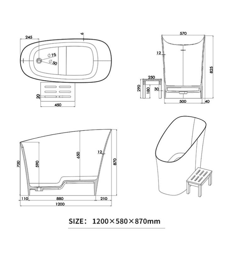 BL-8401 Artificial Stone Bathtub