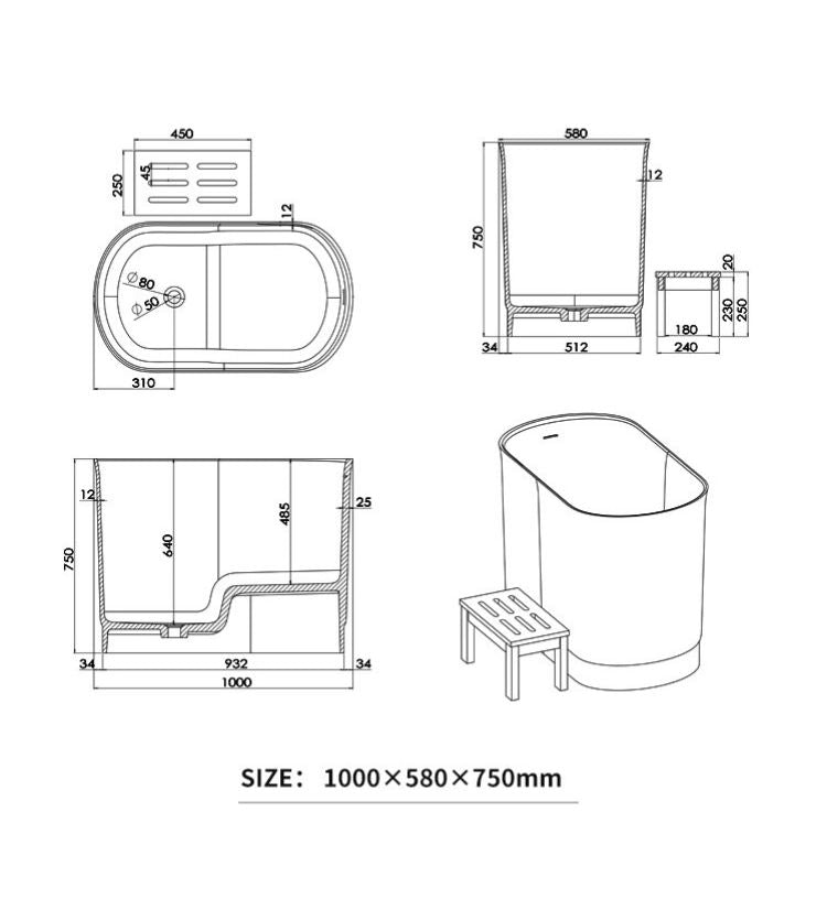 BL-8402 Artificial Stone Bathtub