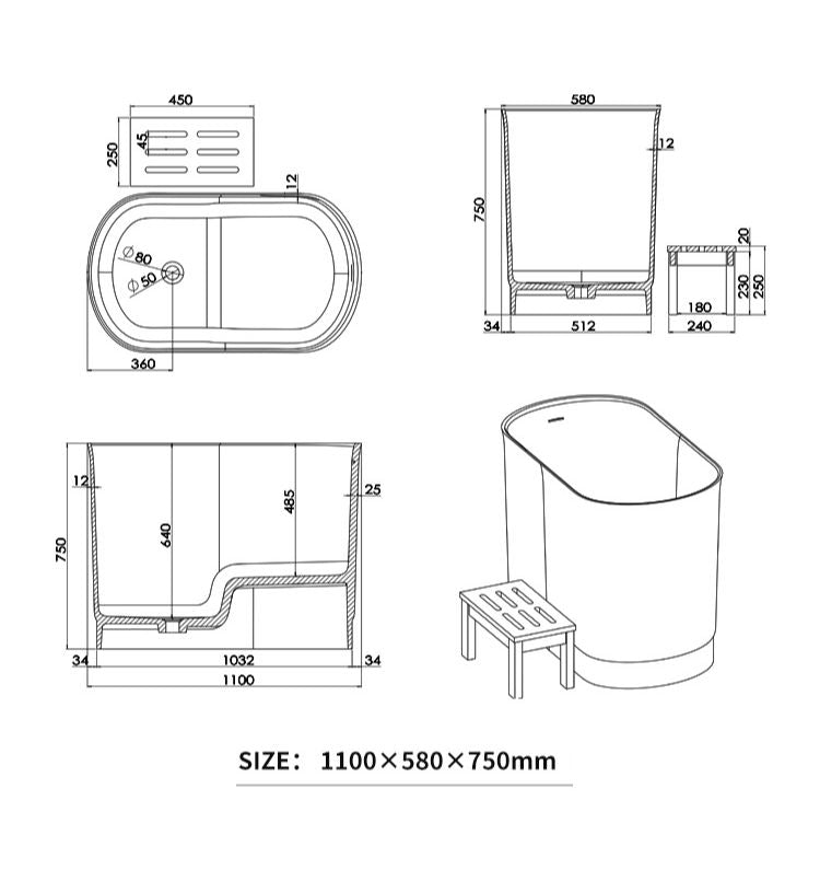 BL-8402 Artificial Stone Bathtub