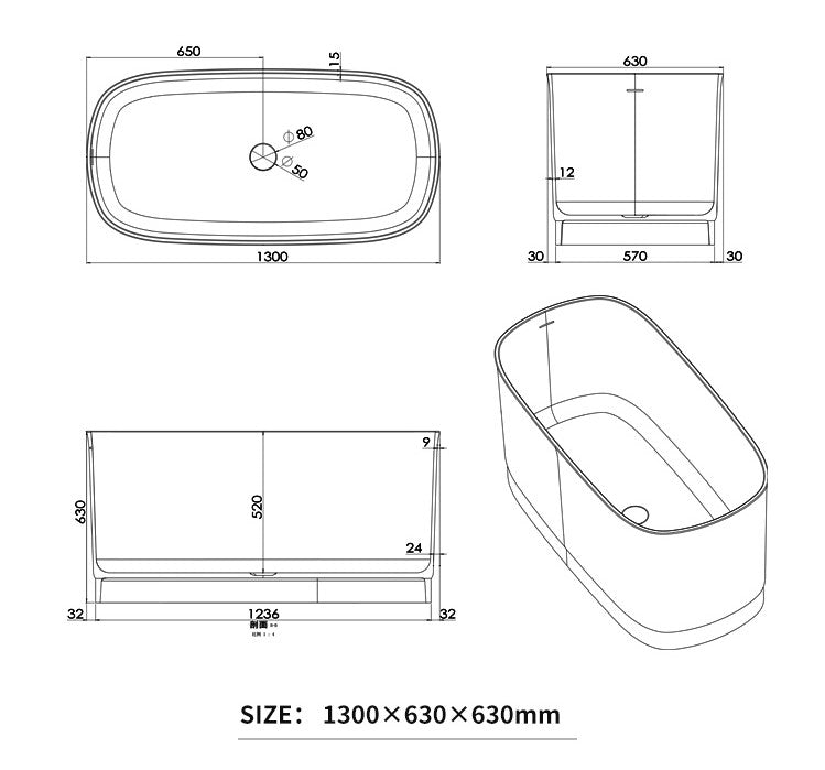 BL-8409 Artificial Stone Bathtub