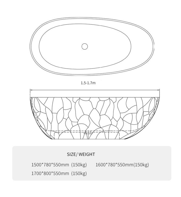 BL-8419 Artificial Stone Bathtub