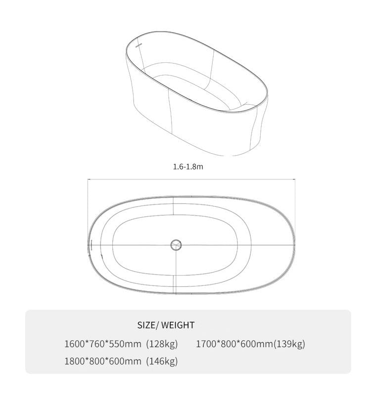 BL-8701 Artificial Stone Bathtub